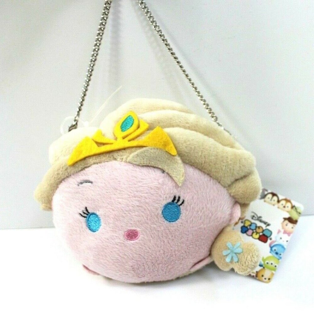 Disney Frozen Elsa tsum tsum Yellow Plush Purse Bag Chain Strap